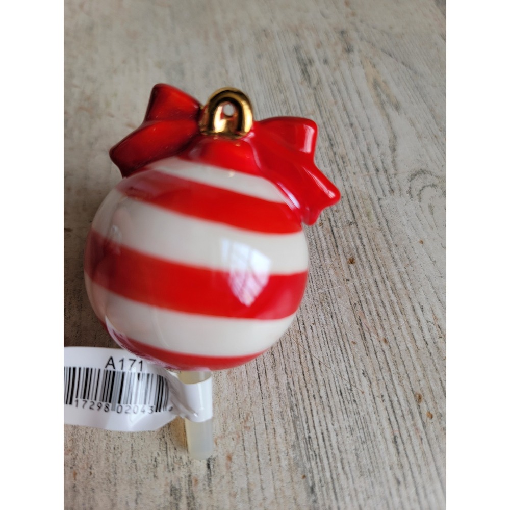 Nora Fleming Deck the Halls mini planter charm Xmas red white candy